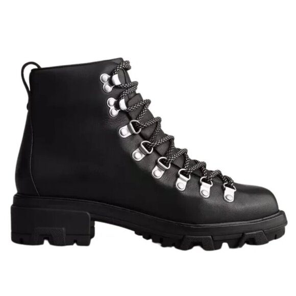 Rag&Bone Shiloh Black Leather Hiker Ankle Boots. EU 38/US 8 - Picture 1 of 13